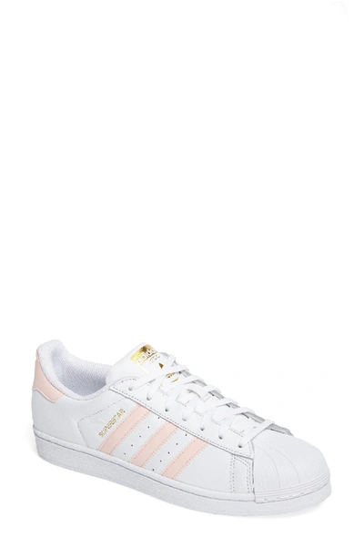 Adidas Originals Superstar Original Fashion Sneaker, White/pink In White/ Ice Pink