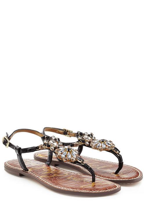 Sam Edelman Embellished Patent Leather Sandals In Multicolored | ModeSens