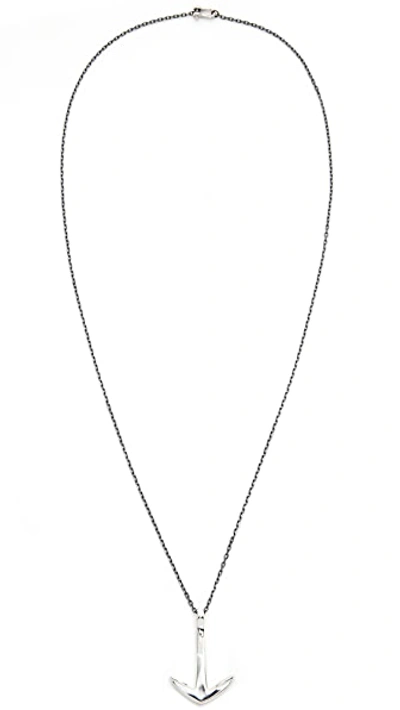 Miansai Men's Anchor Pendant Necklace In Oxidized Silver
