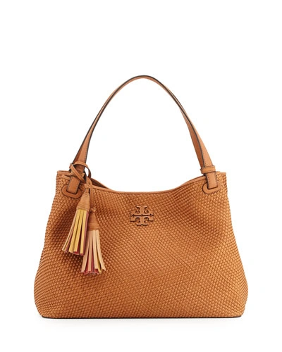 Tory Burch Thea Woven Leather Tote Bag, Peanut | ModeSens