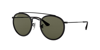 Ray Ban Round Double Bridge Sunglasses Black Frame Green Lenses Polarized 51-22