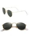 Ray Ban Rb3447 50mm Round Sunglasses In Gold Black