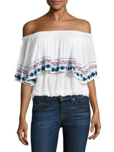 Piper Byron Off-the-shoulder Top In Raspberry