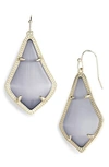 Kendra Scott Signature Alex Drop Earrings In Slate Catseye/ Gold