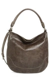 Frye Melissa Leather Hobo - Grey In Ice