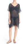 Seafolly 'amnesia' Cotton Gauze Cover-up Caftan In Indigo