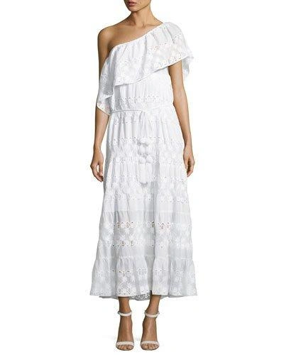 Miguelina Madeline Baby Pineapple Netting Dress, White