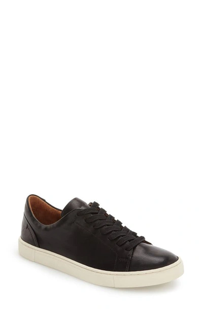 Frye Ivy Soft Leather Lace-up Low-top Sneakers In Black