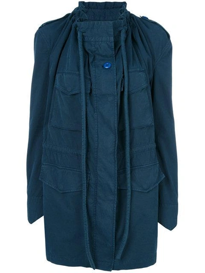 Mm6 Maison Margiela Draped Coat In Blue