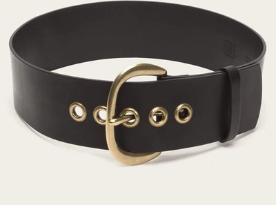 Frye Wide Leather Belt In Black