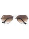 Ray Ban Aviator Sunglasses In Metallic