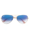 Ray Ban Aviator Sunglasses In Metallic