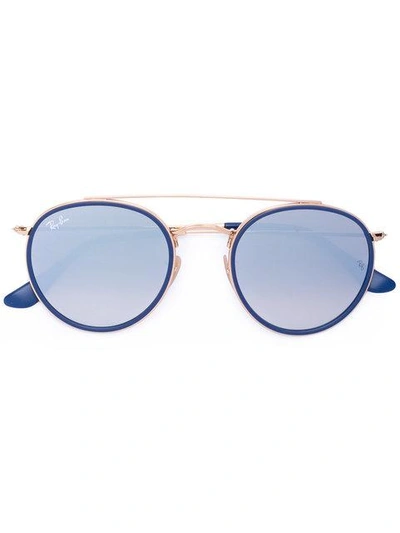 Ray Ban Oversize Round Sunglasses In Blue