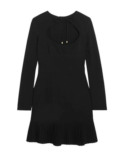 Rebecca Vallance Beltrán Pleated Cutout Crepe Mini Dress In Black