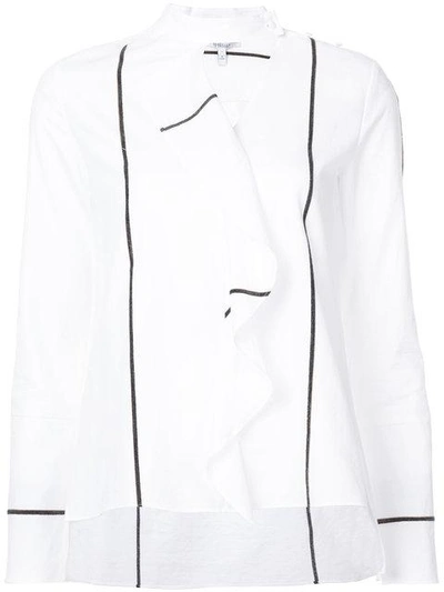 Derek Lam 10 Crosby Long Sleeve Ruffle Front Shirt