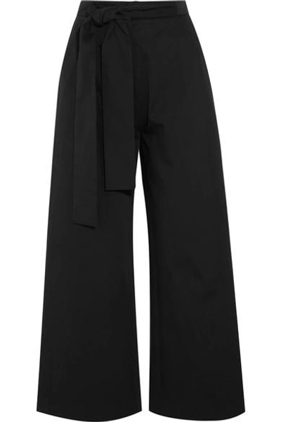 Saloni Elma Cotton-blend Culottes In Black