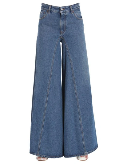 Mm6 Maison Margiela Oversized Cotton Denim Jeans In Blu