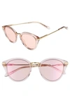 Sonix Quinn 48mm Cat Eye Sunglasses - Mauve Clear/ Pink Mirror
