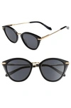 Sonix Quinn 48mm Cat Eye Sunglasses - Black/ Black Solid