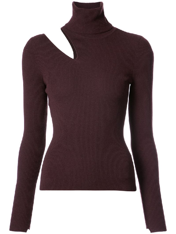 A.l.c Kara Merino Wool Blend Cutout Sweater In Rasin | ModeSens