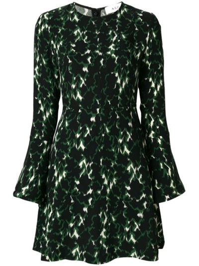 A.l.c Trixie Long-sleeve Printed Silk Dress In Forest Eggshell