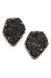 Kendra Scott Tessa Stone Stud Earrings In Black Drusy/ Gunmetal