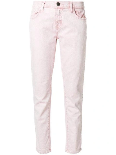 Current Elliott Cropped Straight-leg Jeans In Pink