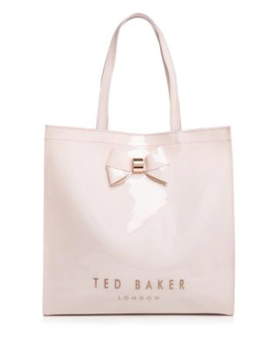 Ted Baker Bow Large Icon Tote In Baby Pink