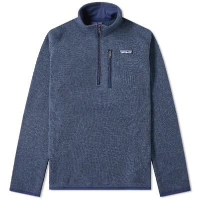 Patagonia Better Sweater Quarter Zip Fleece Lined Pullover In Blue