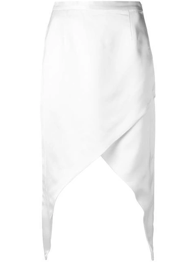 Adriana Degreas Asymmetric Midi Skirt In White