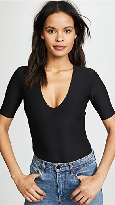 Alix Classic Collection Ludlow Thong Bodysuit In Black