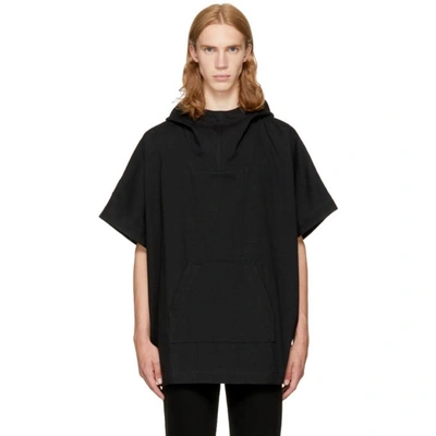 Naked And Famous Black Denim Poncho Hoodie