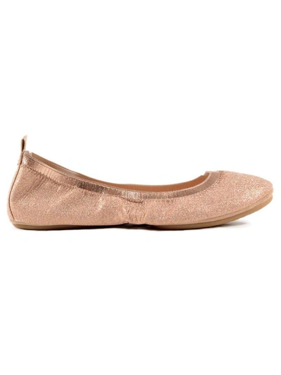 Yosi Samra Samara Glitter Foldable Ballet Flats In Rose Gold