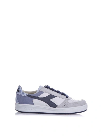 Diadora B.elite Suede & Techno Fabric Sneakers In White-bluette