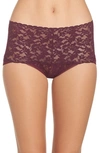 Hanky Panky Plus Signature Lace Retro V-kini In Dark Dahlia