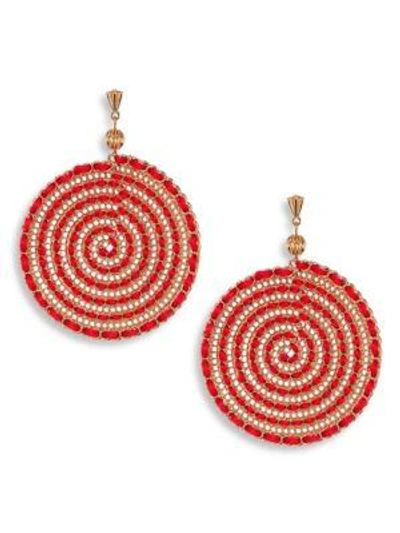 Ettika Red Swirl Chain Earrings