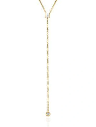 Ef Collection Diamond Lariat Necklace In Yellow Gold