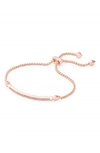 Kendra Scott Ott Adjustable Chain Bracelet W/ Cubic Zirconia, 14k Rose Gold-plate