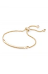 Kendra Scott Ott Adjustable Chain Bracelet W/ Cubic Zirconia, 14k Gold-plate