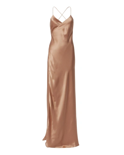 Michelle Mason Terracotta Wrap Gown