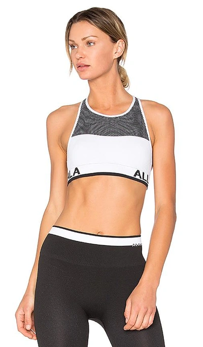 Alala 'ace' Seamless Panelled Sports Bra In Black & White