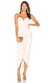 Shona Joy Bustier Draped Maxi Dress In Nude