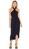 Shona Joy Knotted Tulip Hem Gown In Navy