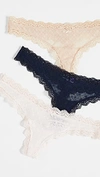 Eberjey Delirious Thong 3 Pack In Midnight/bare/sorbet