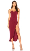 Shona Joy U Wire Bustier Dress In Burgundy