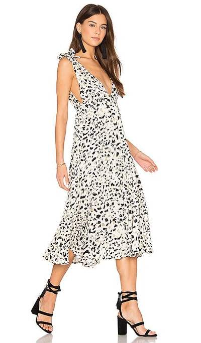 Minkpink Sumatra Tie Shoulder Midi Dress In Ivory