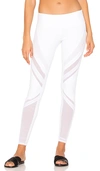 Alo Yoga Sheila High-waist Mesh-inset Leggings In White