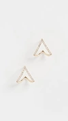 Ef Collection 14k Gold Mini Chevron Wrap Stud Earrings With Diamonds In Rose Gold