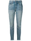 Grlfrnd Karolina Distressed High-rise Skinny Jeans In Blue