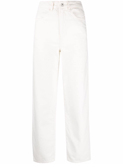 Les Coyotes De Paris Cropped Straight-leg Jeans In White